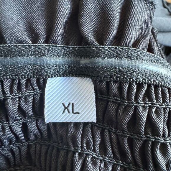 Smock Tiered Maxi Dress With Side Pockets Black Size XL - Picture 6 of 6